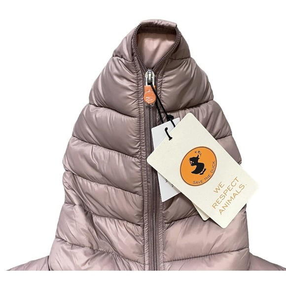 Save The Duck Giga 15 Daisy Hooded Puffer Jacket Hood - Women’s Size 1X Pink - Picture 3 of 9